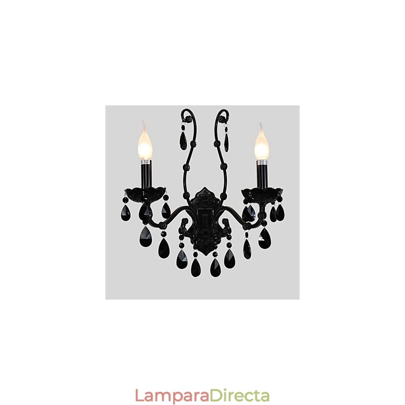 Apliques de pared estilo mini cristal, luces de pared con forma de vela, modernos y contemporáneos de metal