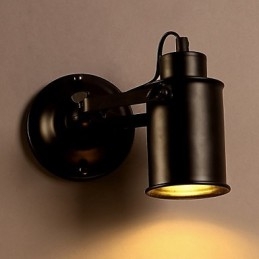 Lámpara de pared vintage industrial de hierro forjado negro, lámpara de pared retro, lámpara de pared para pasillo, iluminación de pared