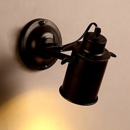 Lámpara de pared vintage industrial de hierro forjado negro, lámpara de pared retro, lámpara de pared para pasillo, iluminación de pared