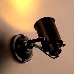 Lámpara de pared vintage industrial de hierro forjado negro, lámpara de pared retro, lámpara de pared para pasillo, iluminación de pared