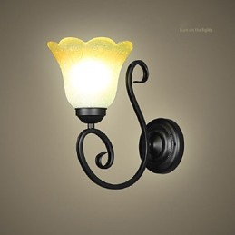 Lámpara de pared vintage de hierro y vidrio con brazo oscilante, para decoración de interiores, dormitorio, 110-220 V, para sala de estar
