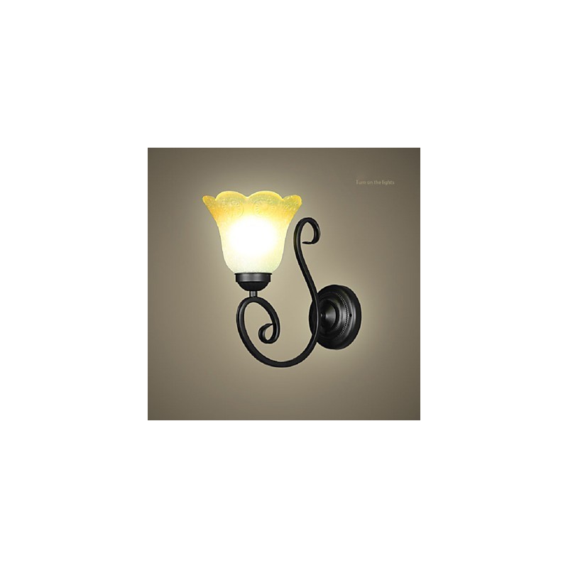Lámpara de pared vintage de hierro y vidrio con brazo oscilante, para decoración de interiores, dormitorio, 110-220 V, para sala de estar