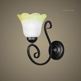 Lámpara de pared vintage de hierro y vidrio con brazo oscilante, para decoración de interiores, dormitorio, 110-220 V, para sala de estar