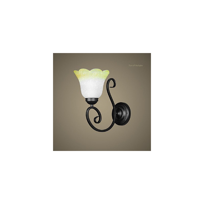 Lámpara de pared vintage de hierro y vidrio con brazo oscilante, para decoración de interiores, dormitorio, 110-220 V, para sala de estar