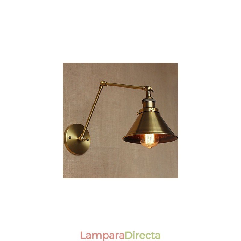 Aplique de pared decorativo de estilo rural americano, estilo retro de bronce, para restaurante, cafetería o almacén