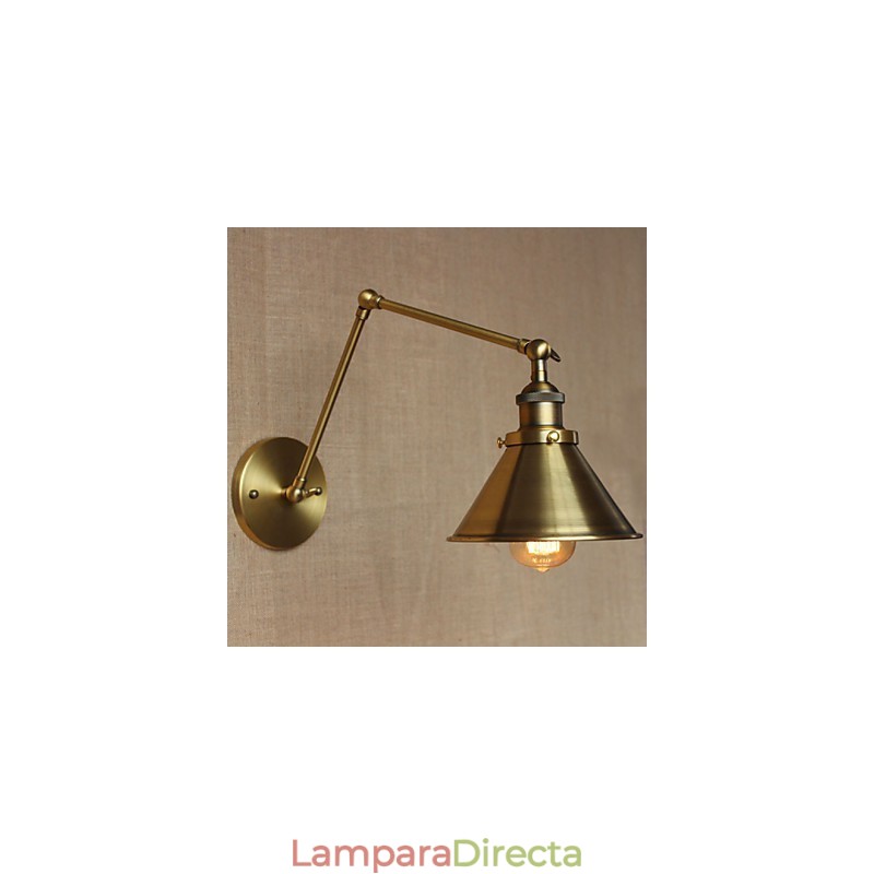Aplique de pared decorativo de estilo rural americano, estilo retro de bronce, para restaurante, cafetería o almacén
