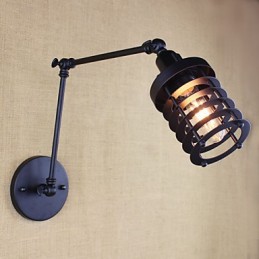 Lámpara de pared estilo cama de hotel restaurante, brazo de hierro, doble, retro, vintage, cinturón negro, interruptor