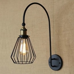 Lámpara de pared decorativa de un solo cabezal, creativa, estilo retro mediterráneo nórdico.