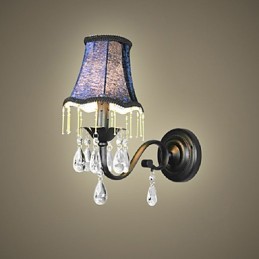 Lámpara de pared de cristal con pantalla de tela, la más vendida en Europa y EE. UU.