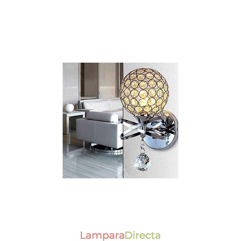 Apliques de pared de cristal modernos contemporáneos G9 de metal