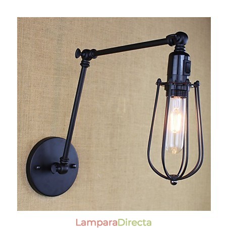 Lámpara de pared estilo cama de hotel restaurante, brazo de hierro, doble, retro, vintage, cinturón negro, interruptor Lámpara de pared estilo cama de hotel restaurante, brazo de hierro, doble, retro, vintage, cinturón negro, interruptor