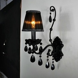 Apliques de pared Cristal Tradicional Clásico Metal Negro