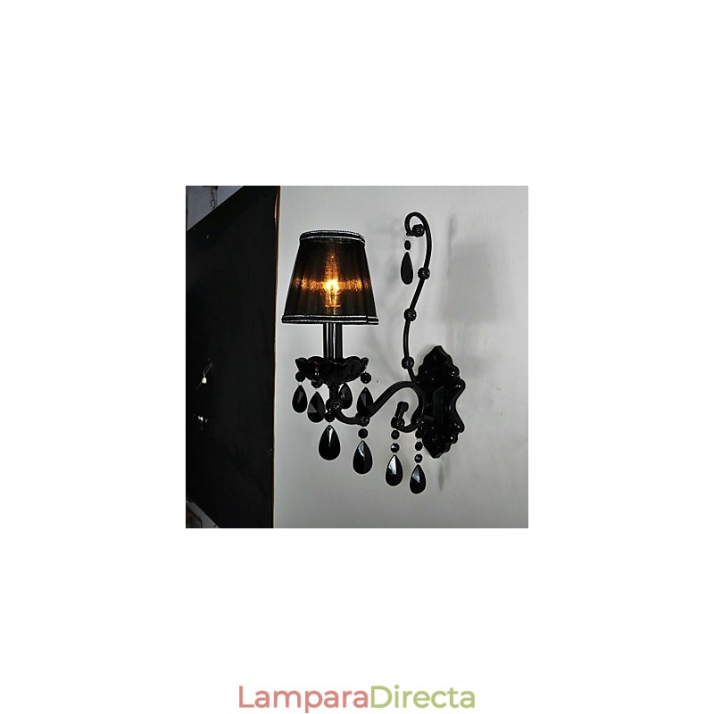 Apliques de pared Cristal Tradicional Clásico Metal Negro
