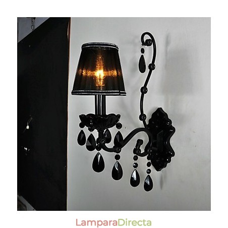 Apliques de pared Cristal Tradicional Clásico Metal Negro Apliques de pared Cristal Tradicional Clásico Metal Negro
