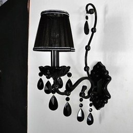 Apliques de pared Cristal Tradicional Clásico Metal Negro