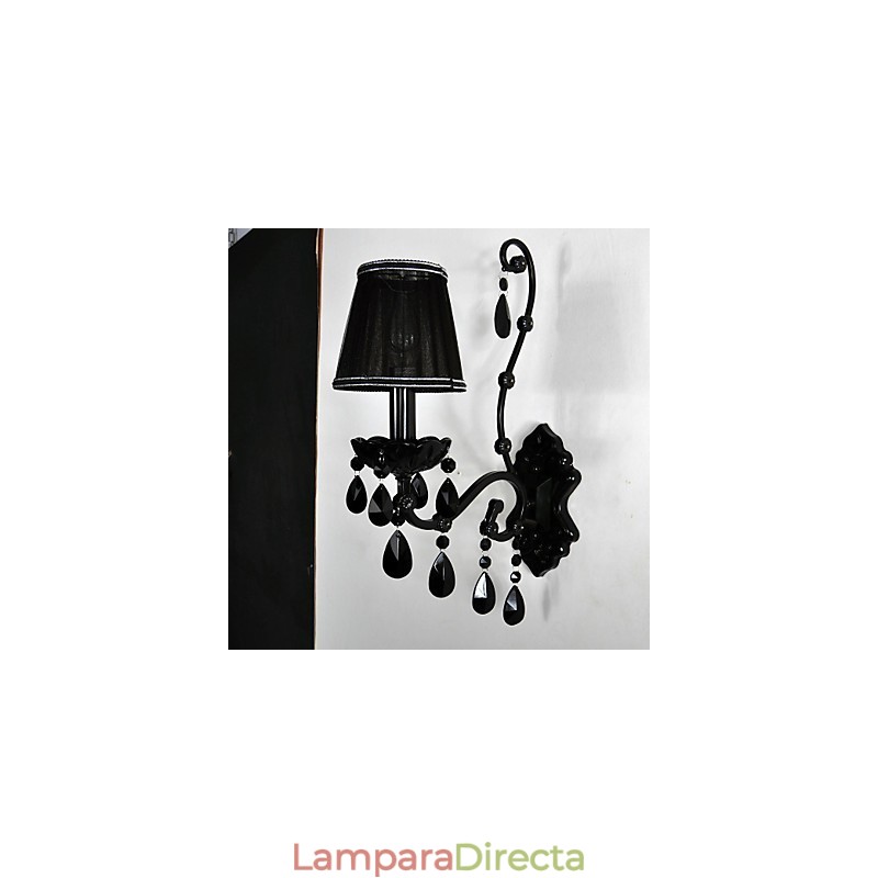 Apliques de pared Cristal Tradicional Clásico Metal Negro