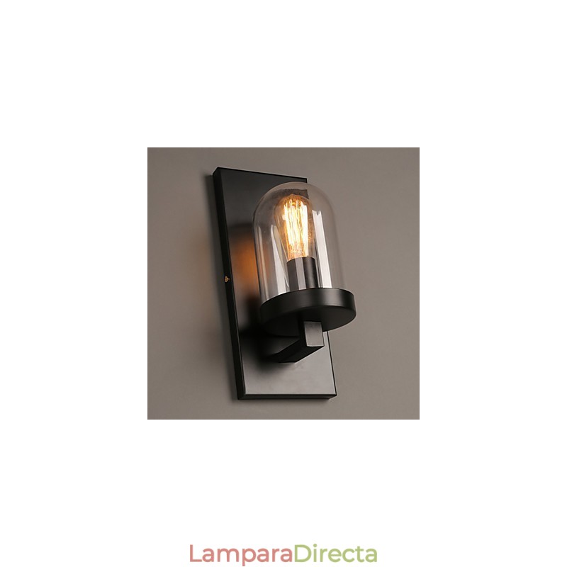 Lámpara de pared de hierro forjado y vidrio de estilo rural creativo
