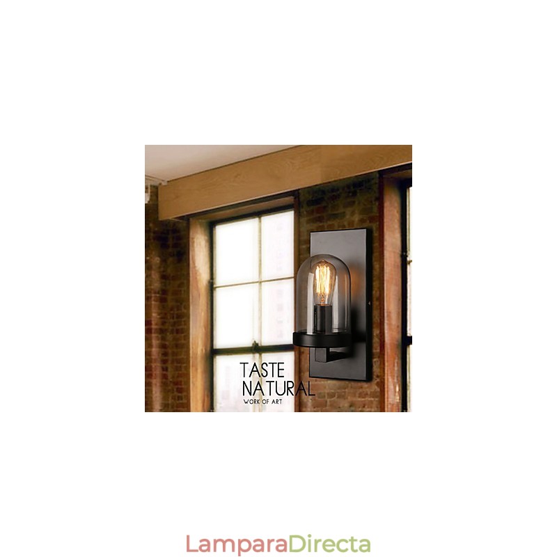 Lámpara de pared de hierro forjado y vidrio de estilo rural creativo