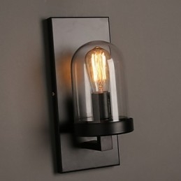 Lámpara de pared de hierro forjado y vidrio de estilo rural creativo