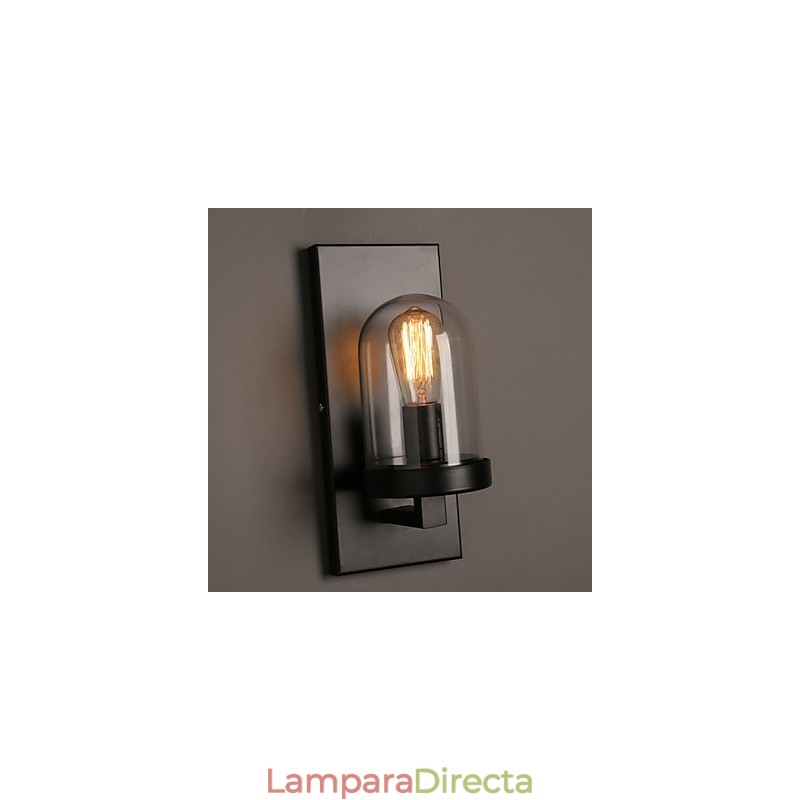 Lámpara de pared de hierro forjado y vidrio de estilo rural creativo
