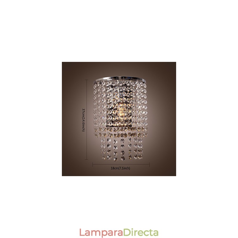Aplique de pared de cristal contemporáneo con 1 luz