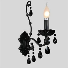 Apliques de pared estilo mini cristal, luces de pared con forma de vela, modernos y contemporáneos de metal