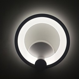 Apliques de pared modernos de anillo, contemporáneos, de metal y acrílico, 90°, 240 V
