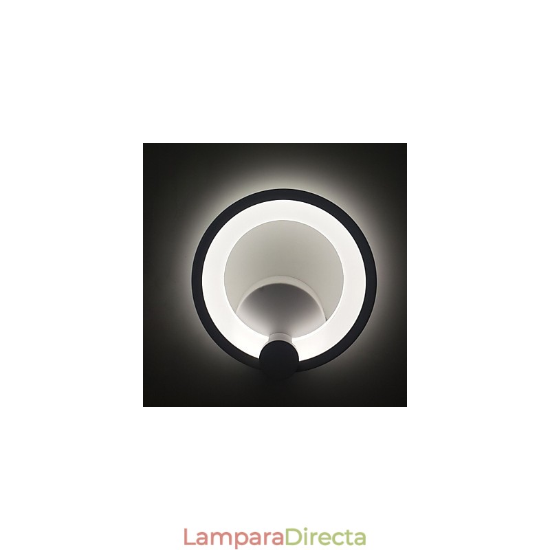 Apliques de pared modernos de anillo, contemporáneos, de metal y acrílico, 90°, 240 V