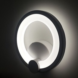 Apliques de pared modernos de anillo, contemporáneos, de metal y acrílico, 90°, 240 V
