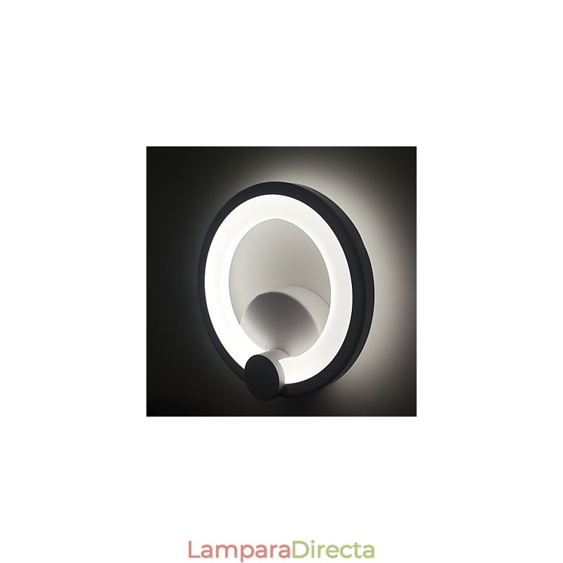 Apliques de pared modernos de anillo, contemporáneos, de metal y acrílico, 90°, 240 V