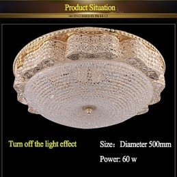 Lámpara de techo de cristal de lujo moderna con cúpula absorbente de 50 cm de diámetro.