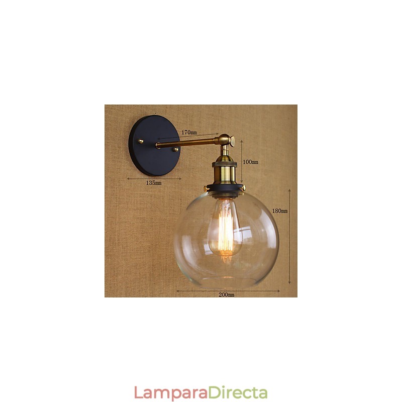 Aplique de pared decorativo industrial de espuma redonda, nostálgico, de estilo americano, para exportación.