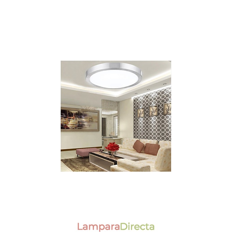 Lámpara de techo redonda, sencilla y moderna, diámetro 29 cm.