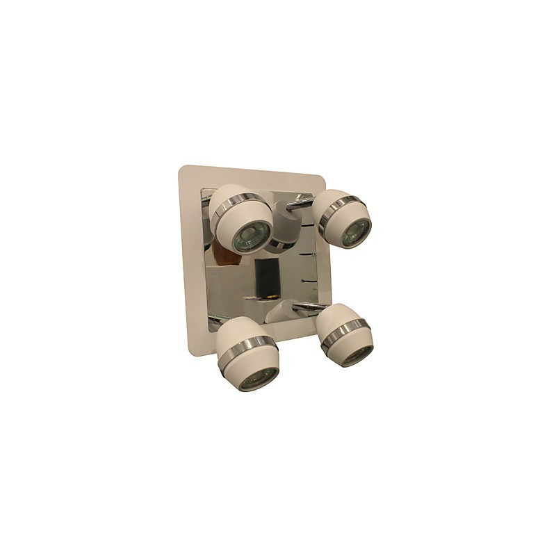 Lámparas de pared cromadas esféricas modernas para baño con 4 luces