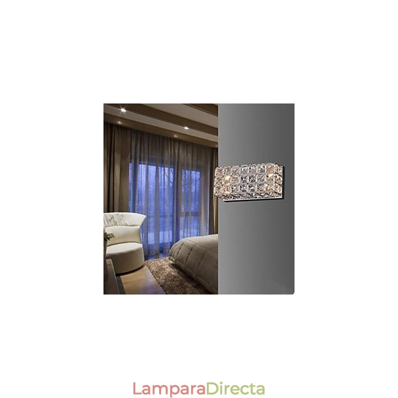 Lámpara de pared cuadrada contemporánea y contraída de cristal K9