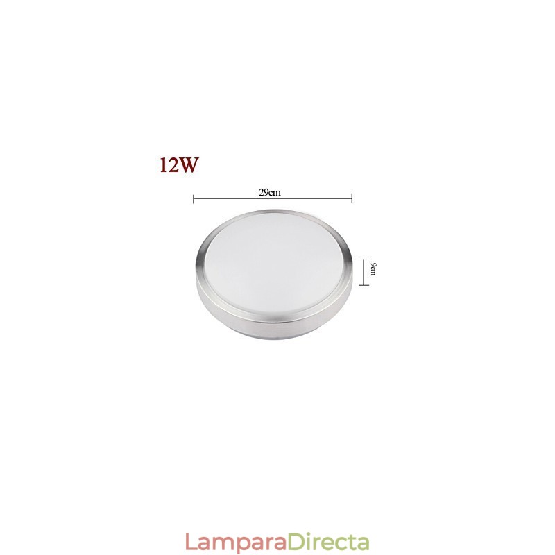 Lámpara de techo redonda, sencilla y moderna, diámetro 29 cm.