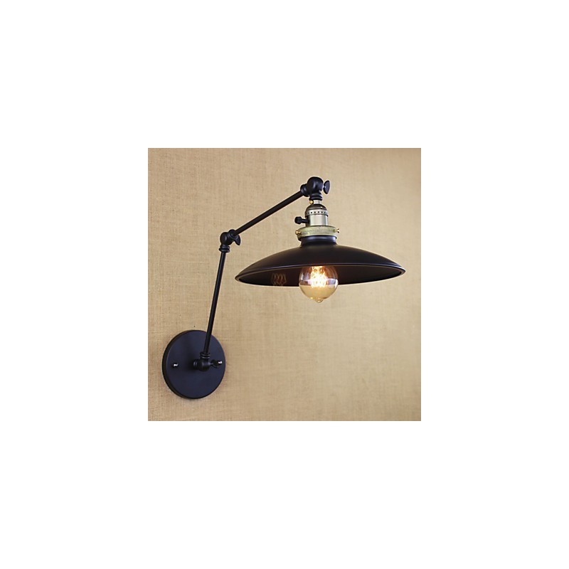 Lámpara de pared de hierro industrial minimalista americana con brazo largo e interruptor