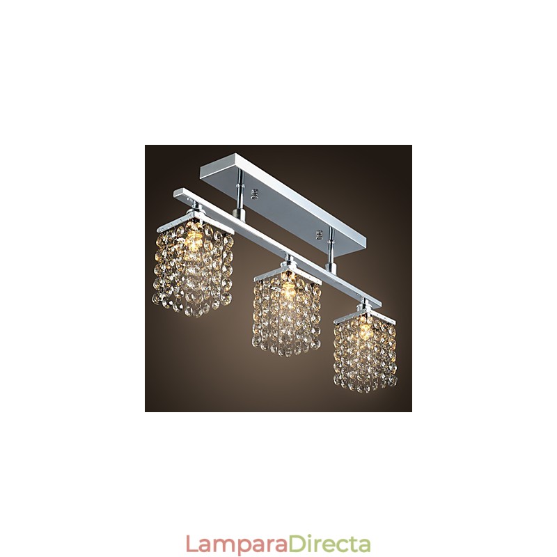 Lámpara de isla lineal Crysal de 3 luces