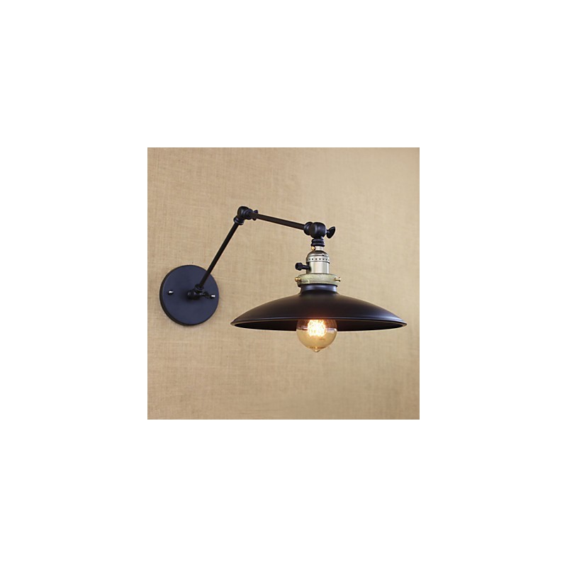 Lámpara de pared de hierro industrial minimalista americana con brazo largo e interruptor