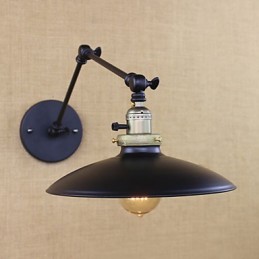 Lámpara de pared de hierro industrial minimalista americana con brazo largo e interruptor