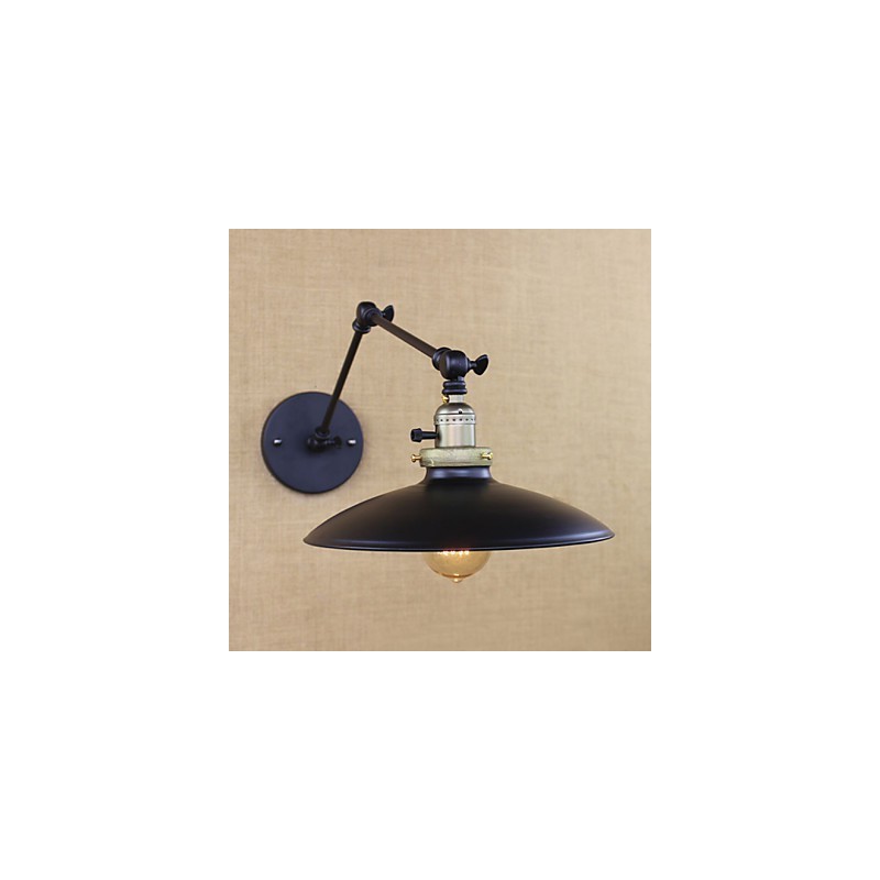 Lámpara de pared de hierro industrial minimalista americana con brazo largo e interruptor