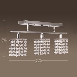Lámpara de isla lineal Crysal de 3 luces