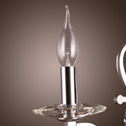 Aplique de pared de cristal plateado con 1 luz
