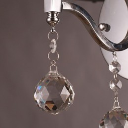 Aplique de pared de cristal plateado con 1 luz
