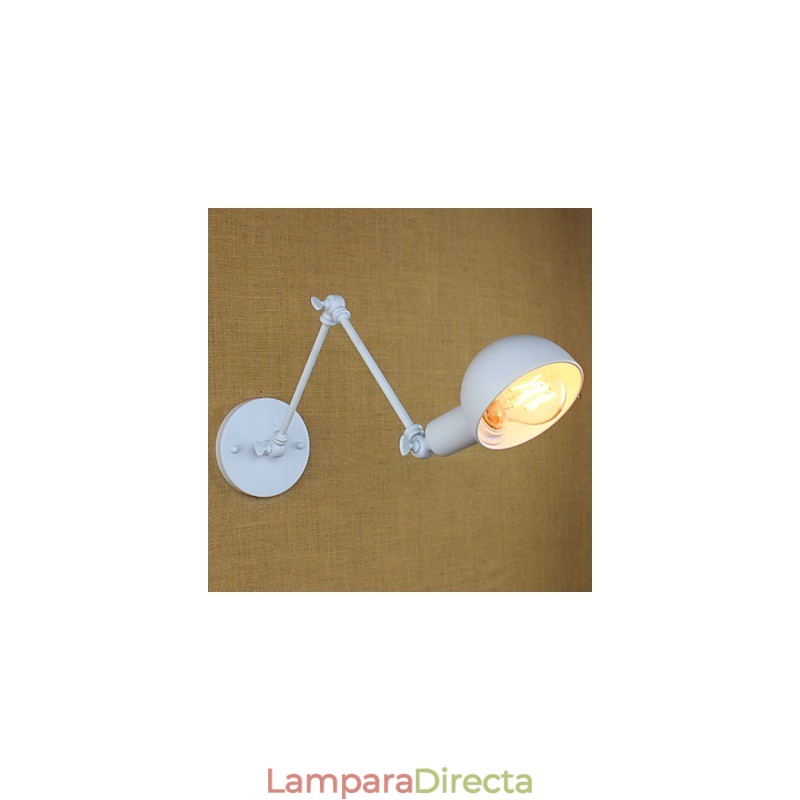 Lámpara de pared moderna de hierro forjado con brazo largo blanco doble para sala de estar, pasillo, dormitorio, mesita de noche, estudio