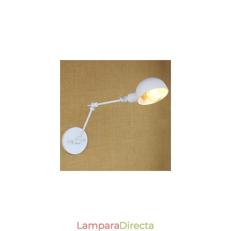 Lámpara de pared moderna de hierro forjado con brazo largo blanco doble para sala de estar, pasillo, dormitorio, mesita de noche, estudio