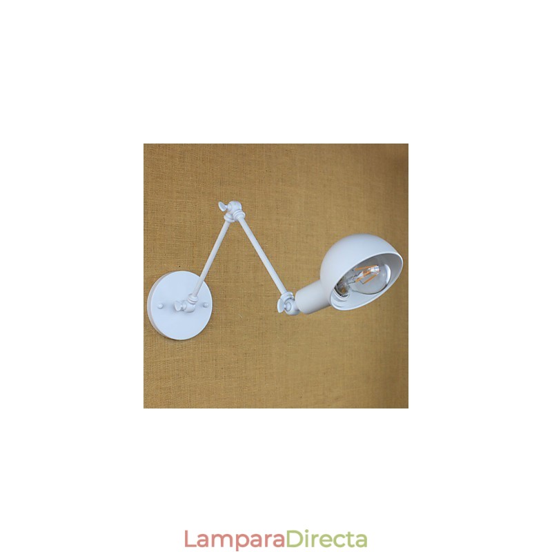 Lámpara de pared moderna de hierro forjado con brazo largo blanco doble para sala de estar, pasillo, dormitorio, mesita de noche, estudio