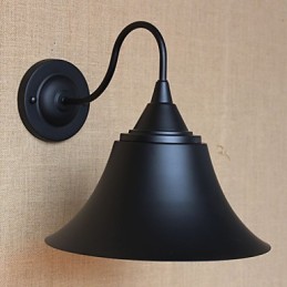 Lámpara de pared decorativa de hierro con cuerno negro y personalidad creativa de estilo country americano para tienda de ropa sencilla