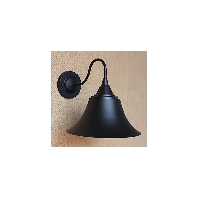 Lámpara de pared decorativa de hierro con cuerno negro y personalidad creativa de estilo country americano para tienda de ropa sencilla
