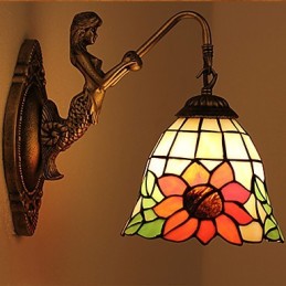 Lámpara de pared de hierro forjado creativa, estilo rural, estilo europeo